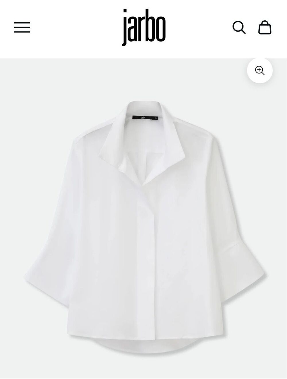 Jarbo Sandrine Wide Cuff Shirt 100% Italian Linen White $268 S